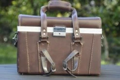 Beautiful Vintage Brown Leather Hard Camera Case With Removable Compartments. Perfect Storage For All Your Photography Equipment.