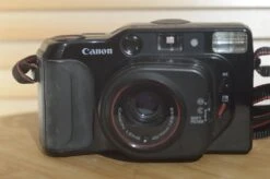 Vintage Canon Sure Shot Tele Camera 35mm Camera With Case.