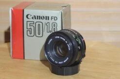 Rare Boxed Vintage Canon FD 50mm F1.8 Breach Lock Lens. Fantastic Condition.