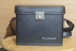 Vintage Black Leather Polaroid Case With Strap.