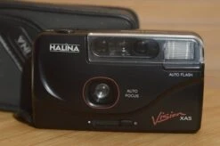 Halina Vision XAS Auto Focus 35mm Point And Shoot Compact Camera With Case.