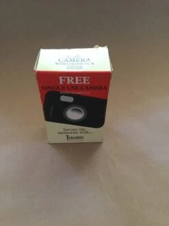 Collectable Teachers Whisky Single Use Camera. Inner Box Unopened. This Is An Unused Novelty Camera.