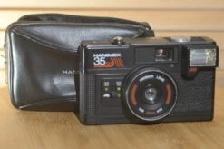 Hanimex 35SE 35mm Compact Camera With Case. Super Cute Vintage Point And Shoot.